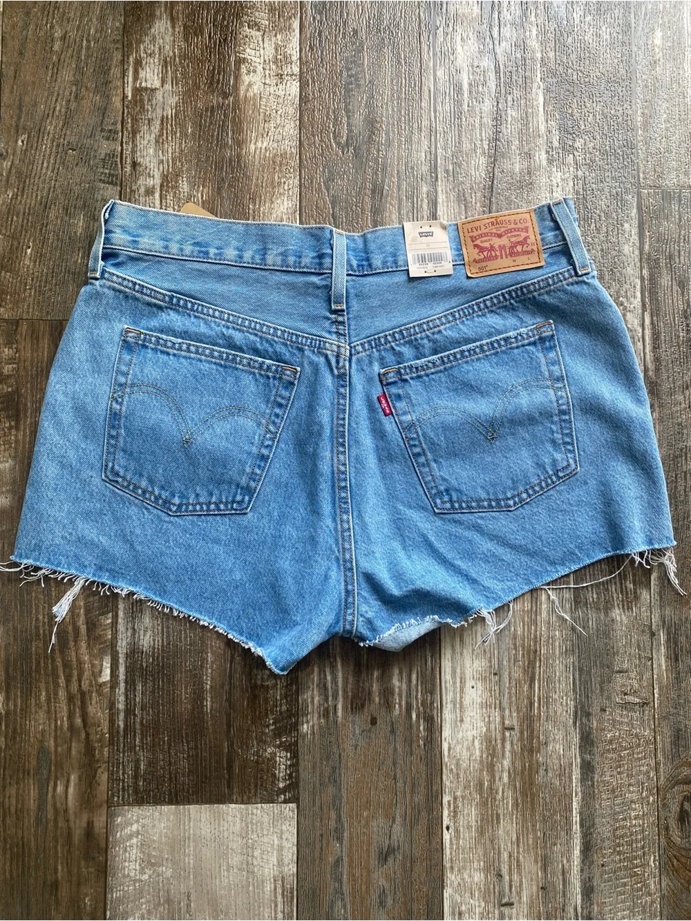 Levi's Light Blue Distressed Denim Cutoff Shorts - 501 - Picture 5 of 5